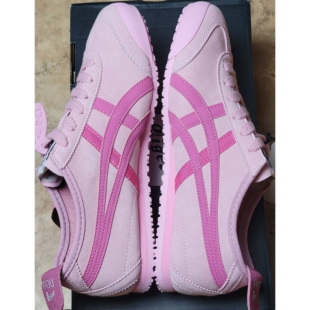 Fashion Sneakers Women 8 Pink Suede Lace Up Onitsuka Tiger Casual Shoe Retro Y2K - Picture 9 of 12